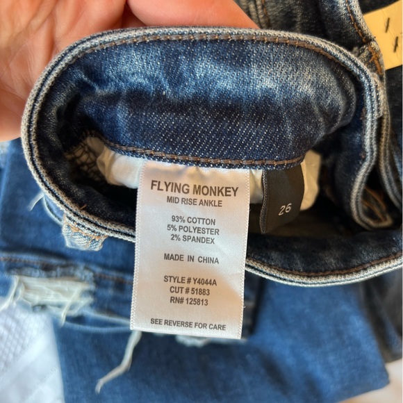 NWT Flying Monkey Mid-Rise Ankle Straight Jean Stretch Denim Women’s Siz… - Picture 8 of 13